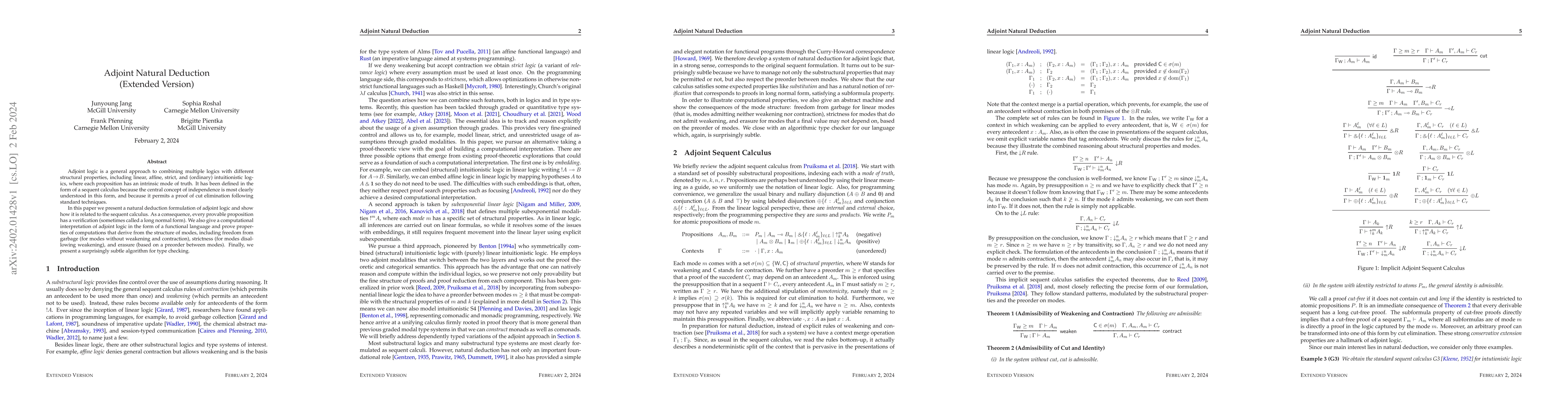 Thumbnail for Adjoint Natural Deduction (Extended Version)