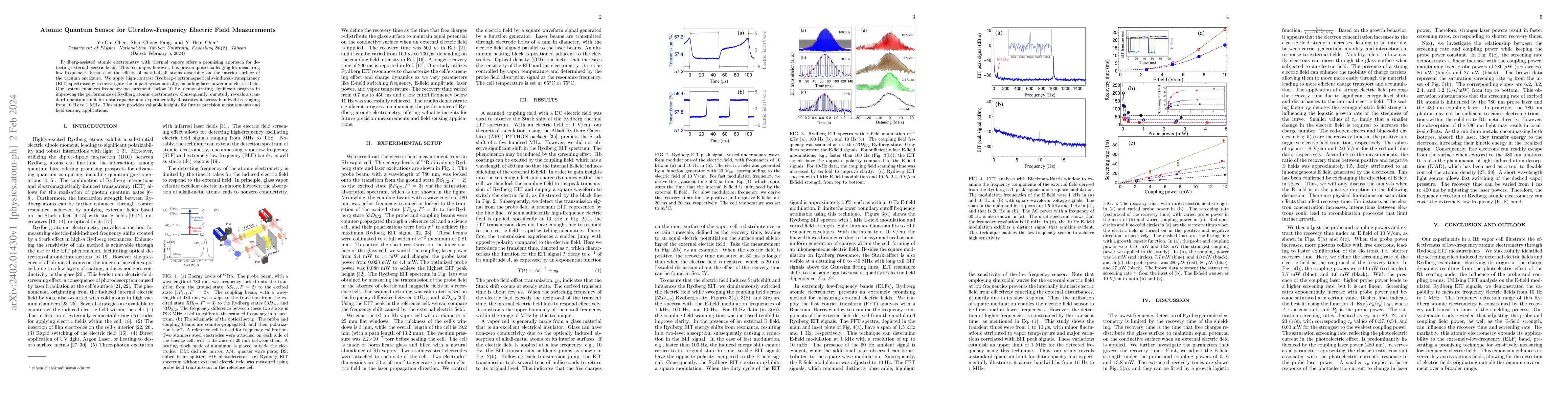 Thumbnail for Atomic Quantum Sensor for Ultralow-Frequency Electric Field Measurements