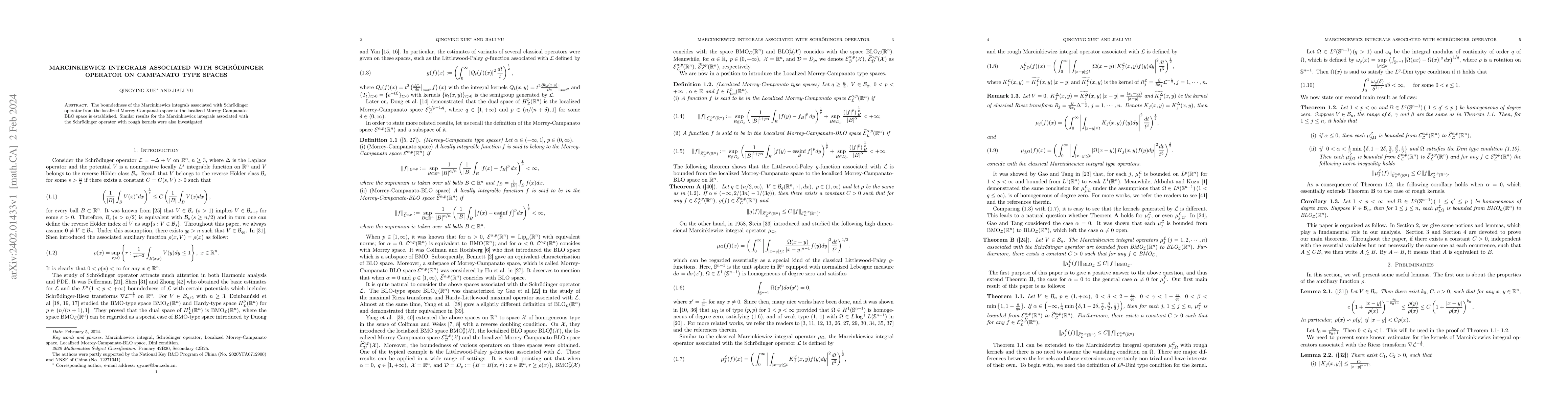 Thumbnail for Marcinkiewicz integrals associated with Schr\"{o}dinger operator on
  Campanato type spaces