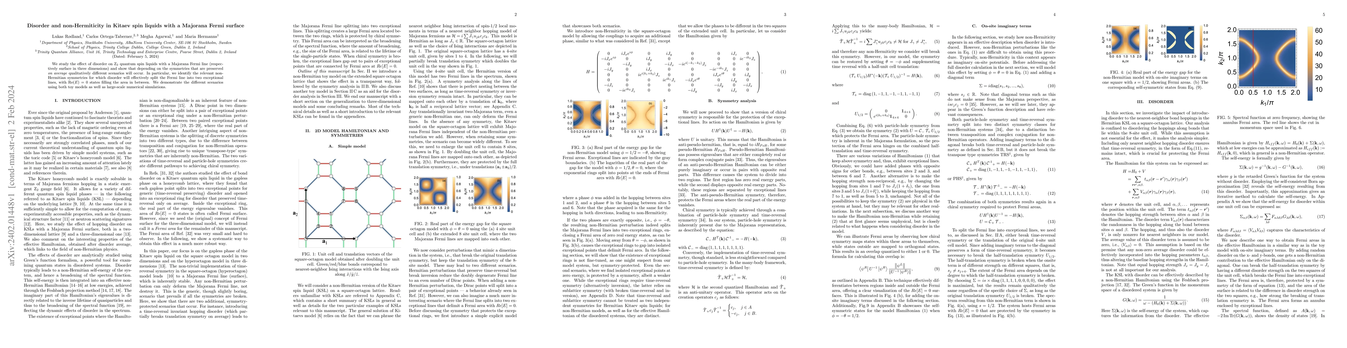 Thumbnail for Disorder and non-Hermiticity in Kitaev spin liquids with a Majorana
  Fermi surface