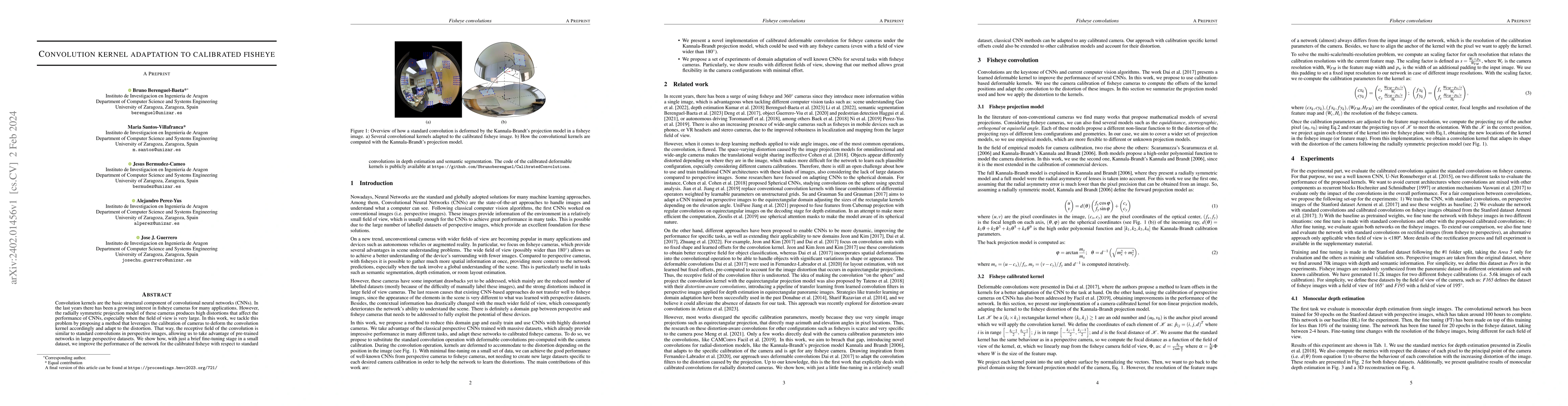 Thumbnail for Convolution kernel adaptation to calibrated fisheye