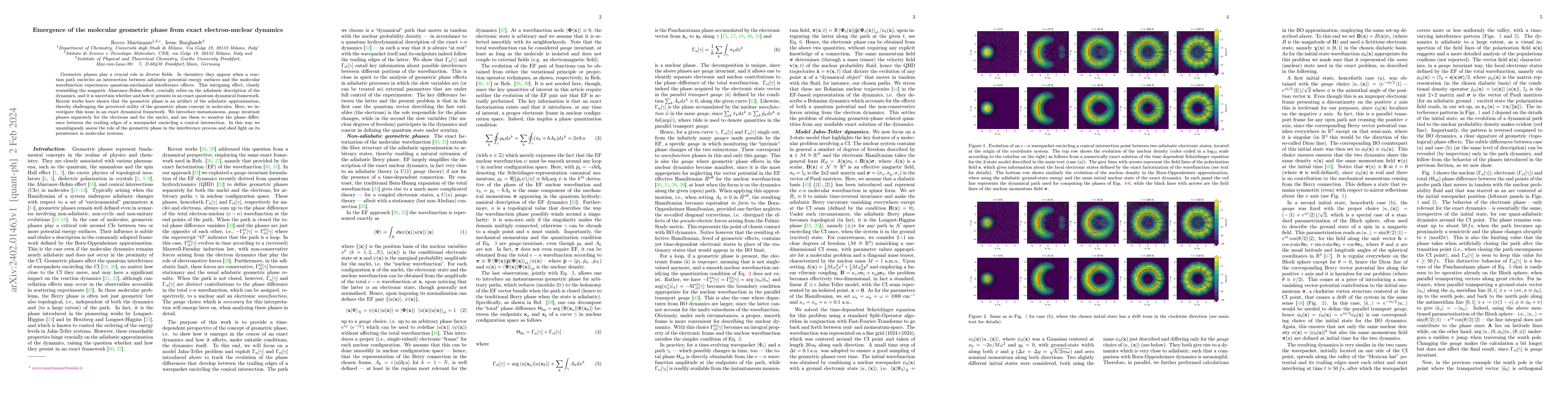 Thumbnail for Emergence of the molecular geometric phase from exact electron-nuclear
  dynamics
