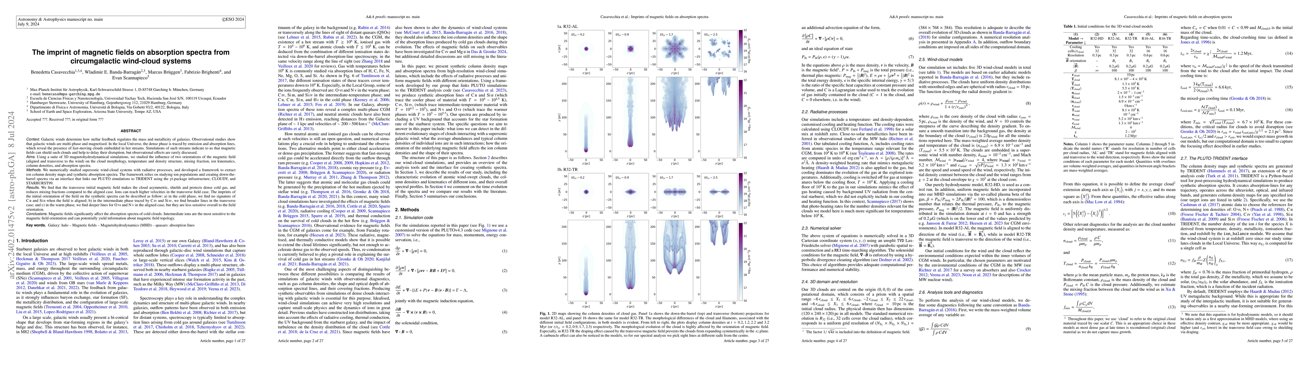 Thumbnail for The imprint of magnetic fields on absorption spectra from circumgalactic
  wind-cloud systems