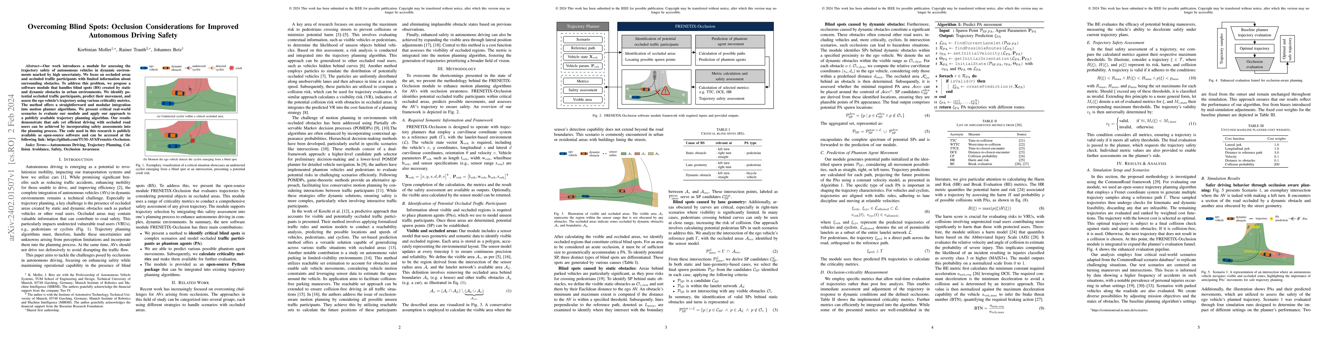 Thumbnail for Overcoming Blind Spots: Occlusion Considerations for Improved Autonomous
  Driving Safety