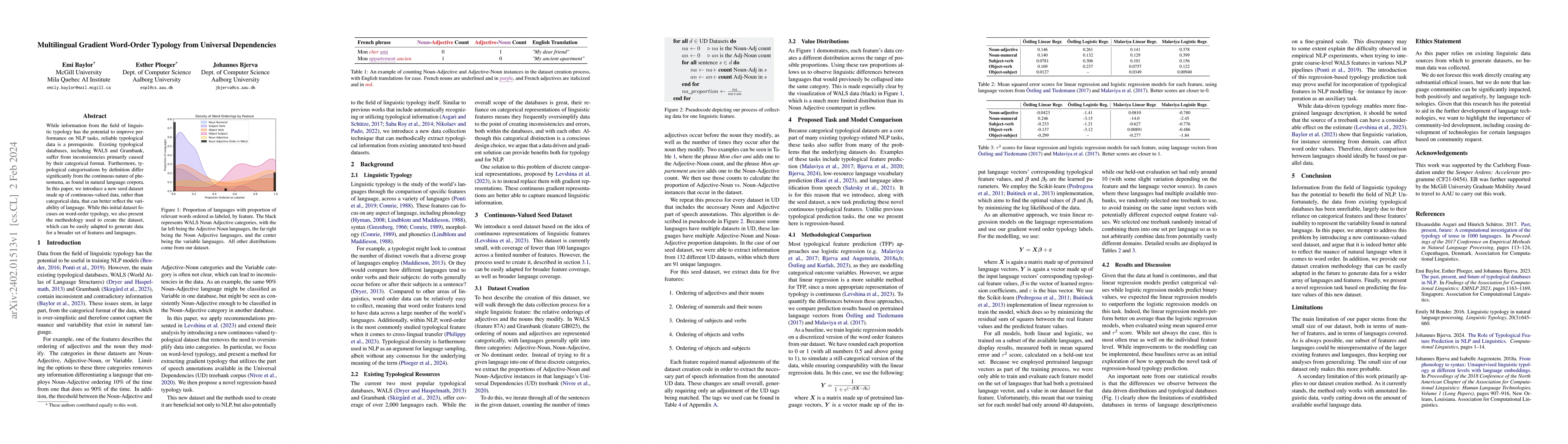 Thumbnail for Multilingual Gradient Word-Order Typology from Universal Dependencies