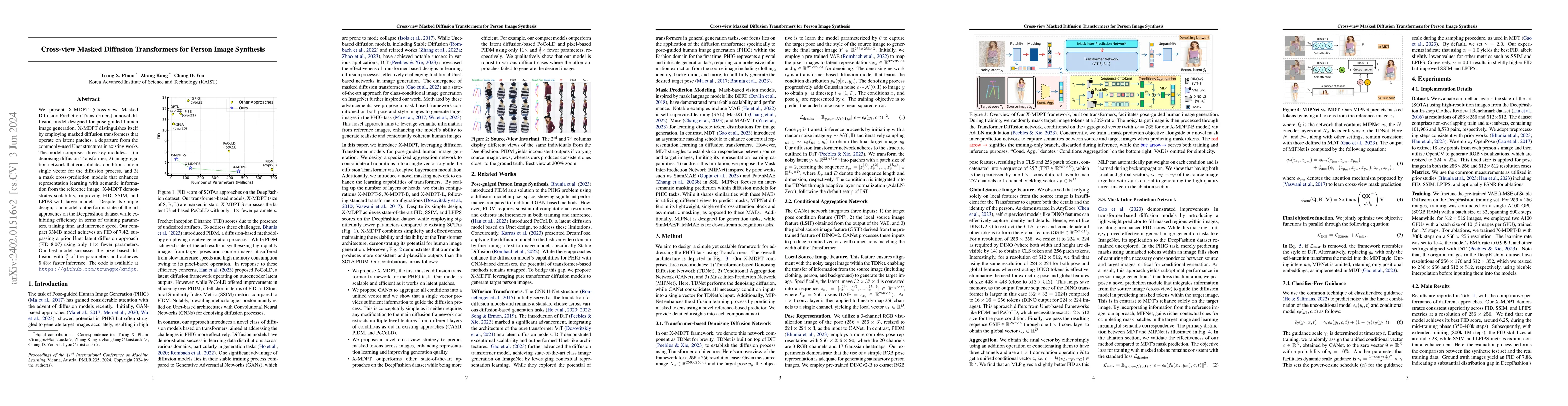 Thumbnail for Cross-view Masked Diffusion Transformers for Person Image Synthesis