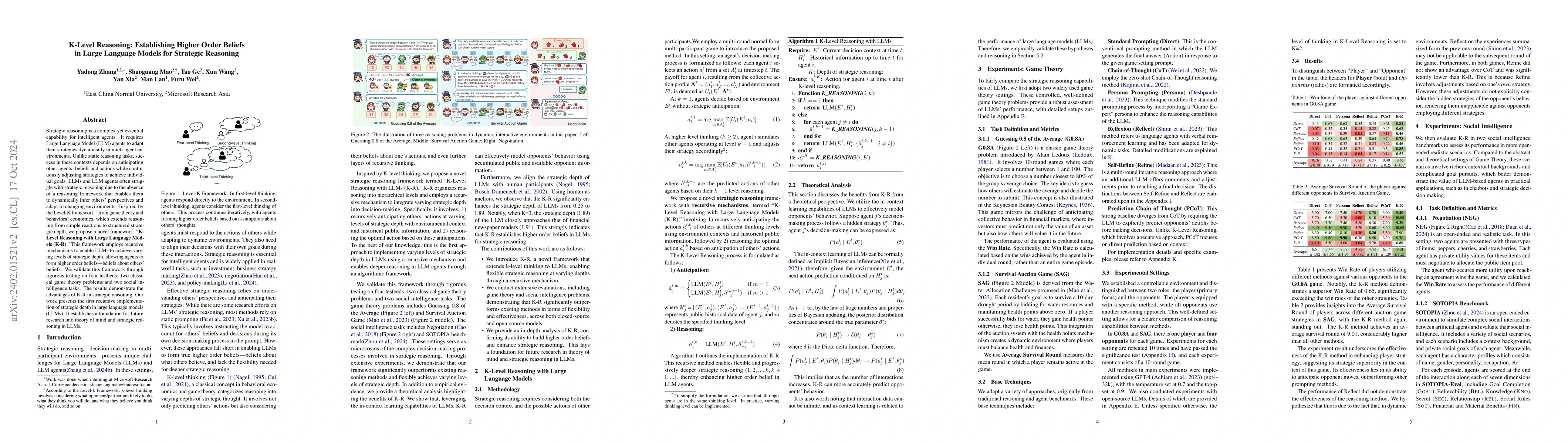 Thumbnail for K-Level Reasoning with Large Language Models