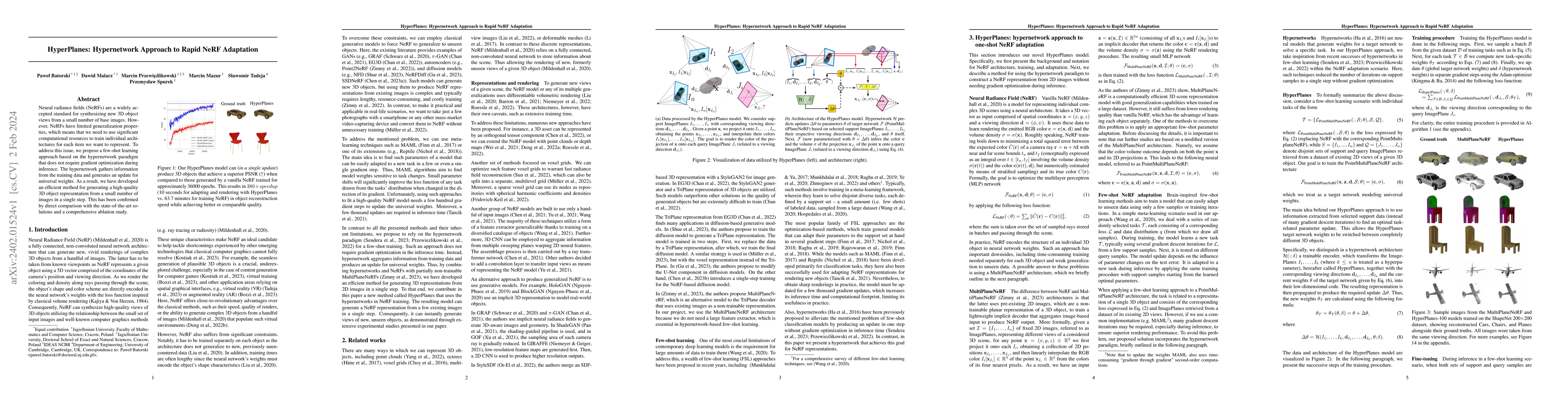 Thumbnail for HyperPlanes: Hypernetwork Approach to Rapid NeRF Adaptation