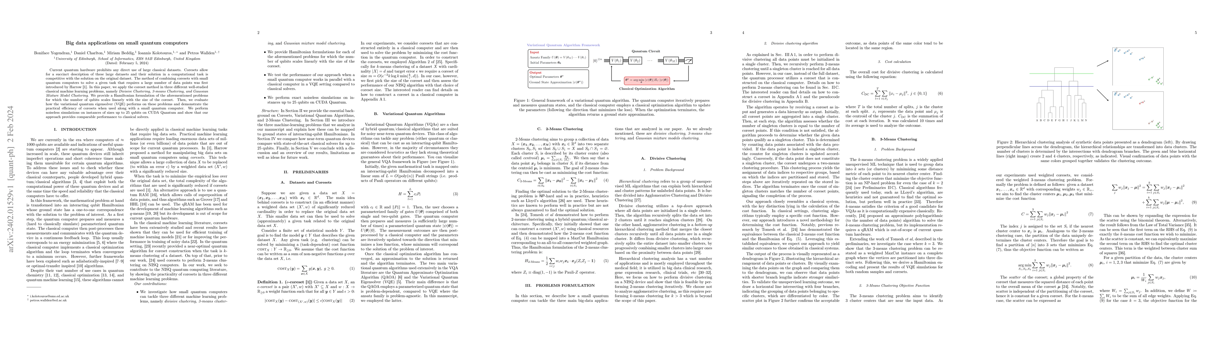 Thumbnail for Big data applications on small quantum computers