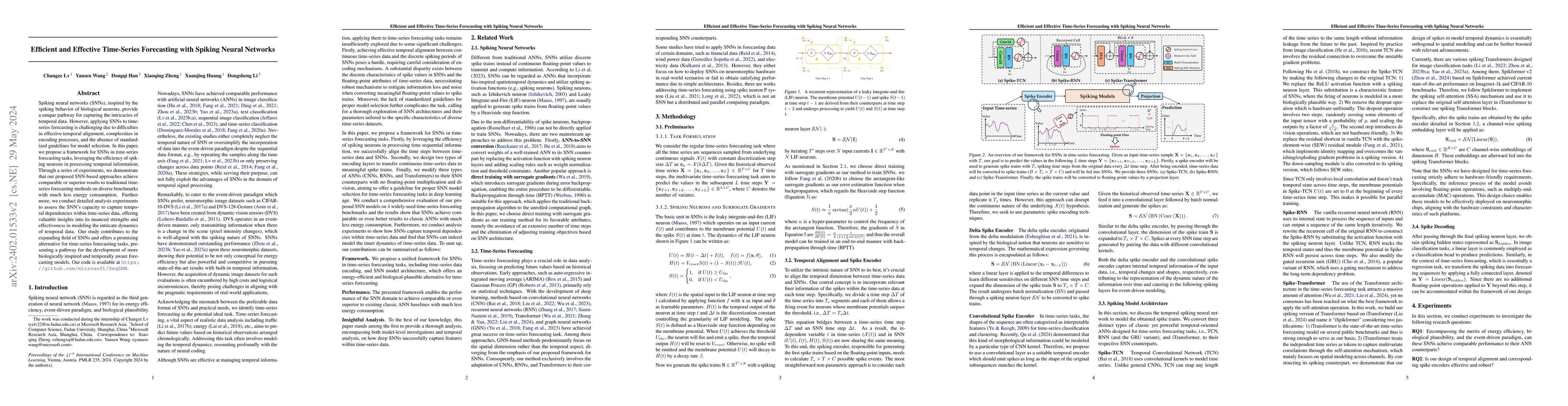 Thumbnail for Efficient and Effective Time-Series Forecasting with Spiking Neural
  Networks