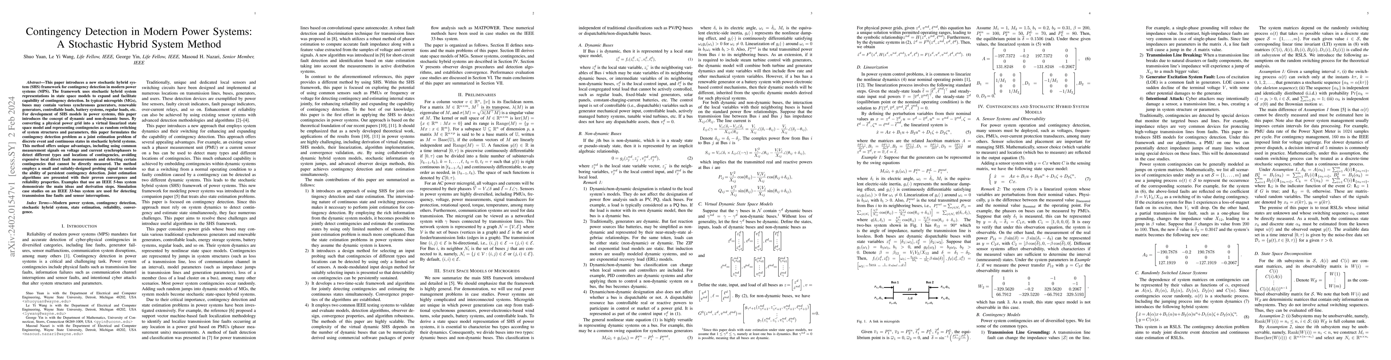 Thumbnail for Contingency Detection in Modern Power Systems: A Stochastic Hybrid
  System Method