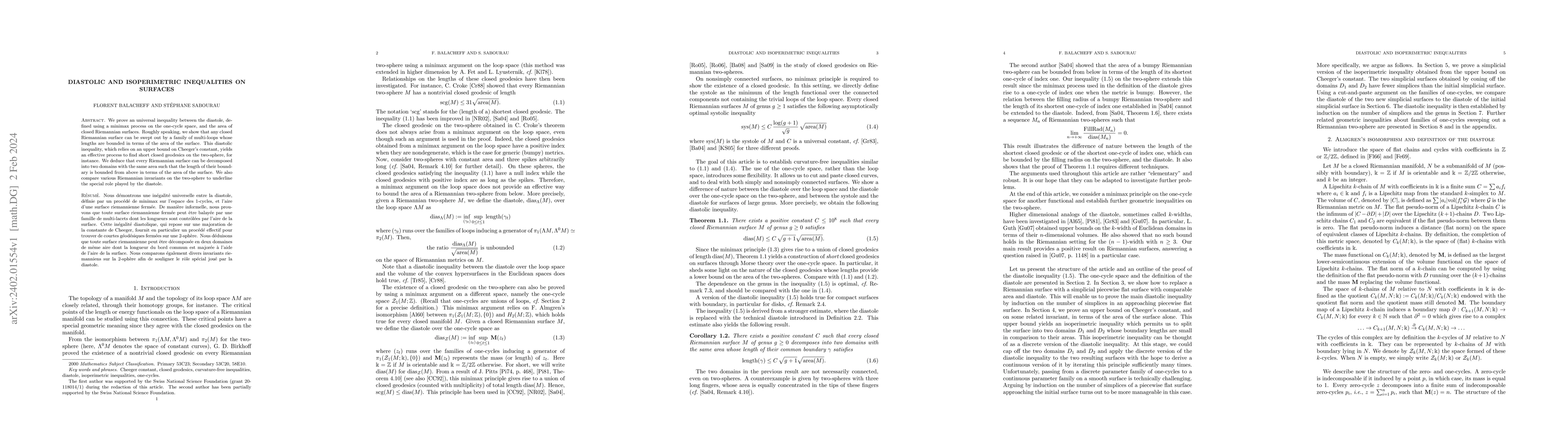 Thumbnail for Diastolic and isoperimetric inequalities on surfaces