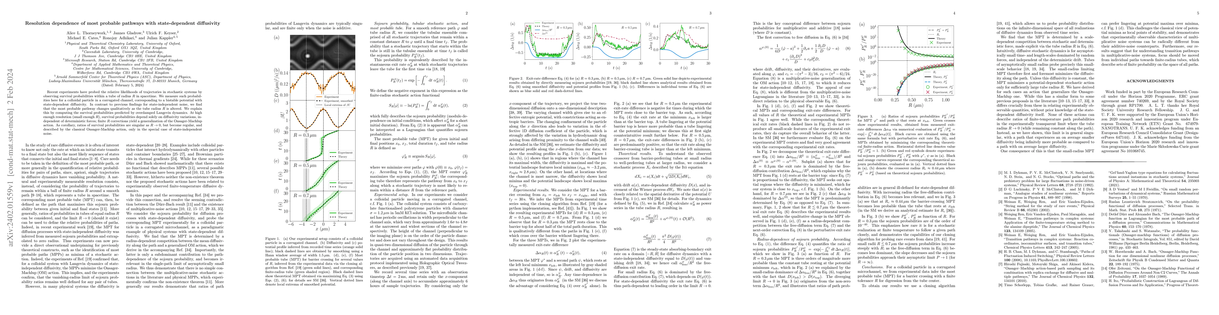 Thumbnail for Resolution dependence of most probable pathways with state-dependent
  diffusivity