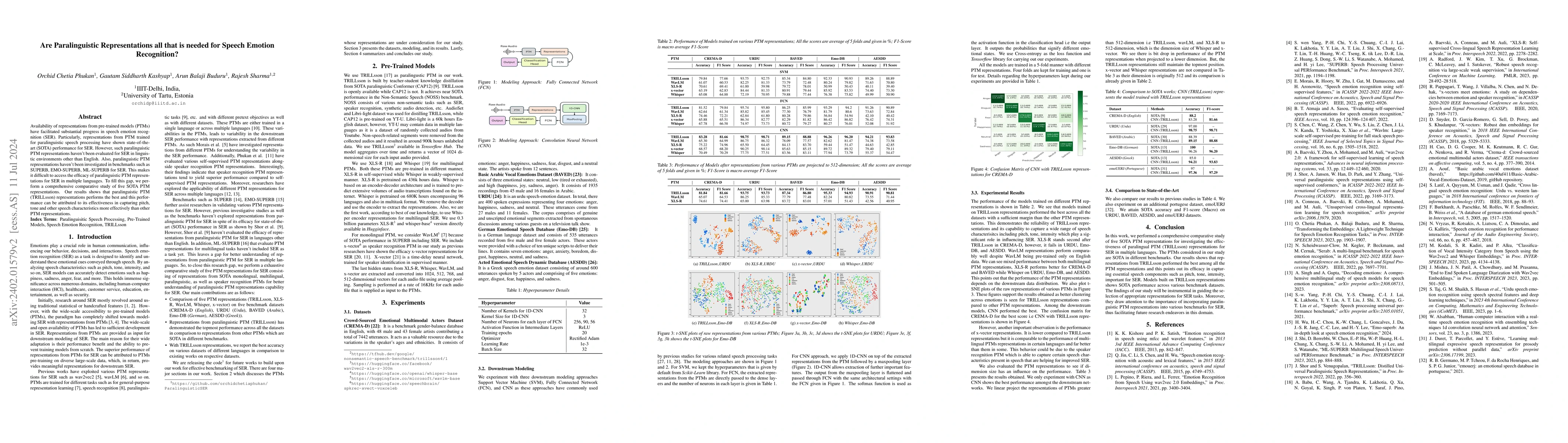 Thumbnail for Are Paralinguistic Representations all that is needed for Speech Emotion
  Recognition?