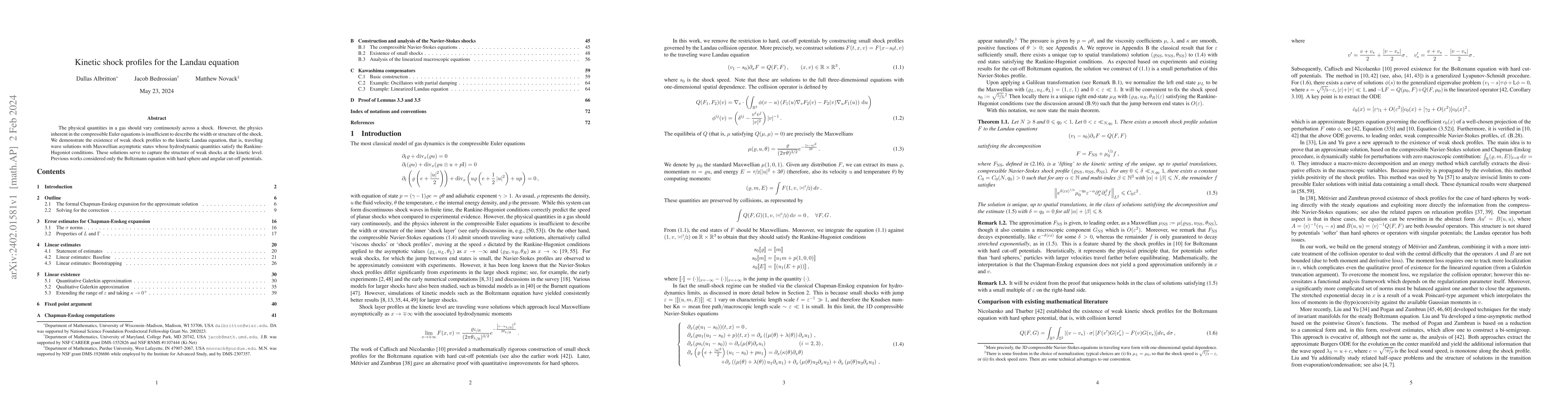 Thumbnail for Kinetic shock profiles for the Landau equation