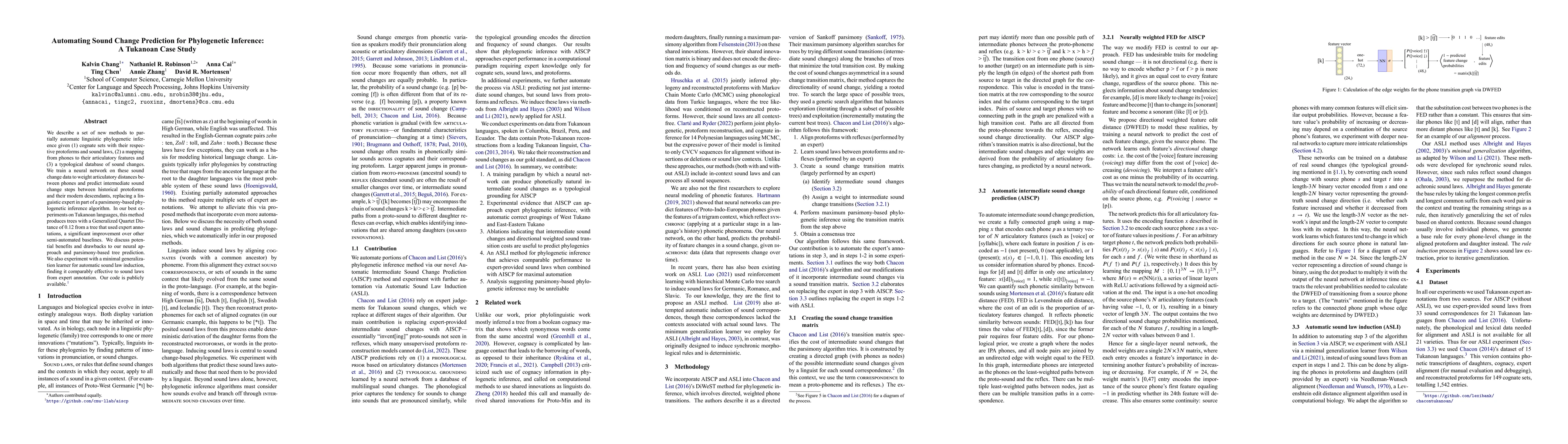 Thumbnail for Automating Sound Change Prediction for Phylogenetic Inference: A
  Tukanoan Case Study
