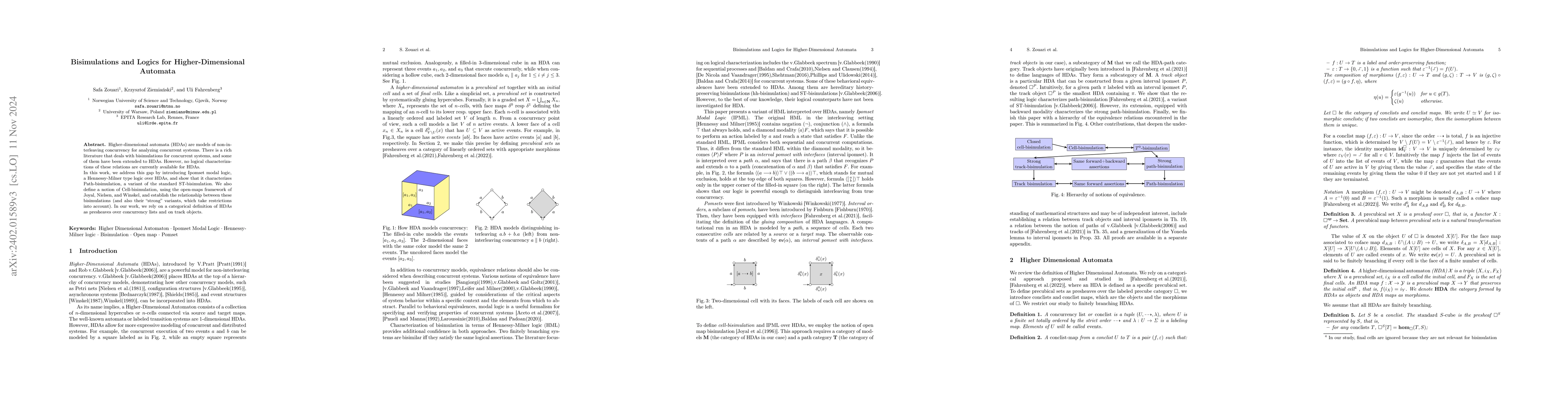 Thumbnail for Bisimulations and Logics for Higher-Dimensional Automata
