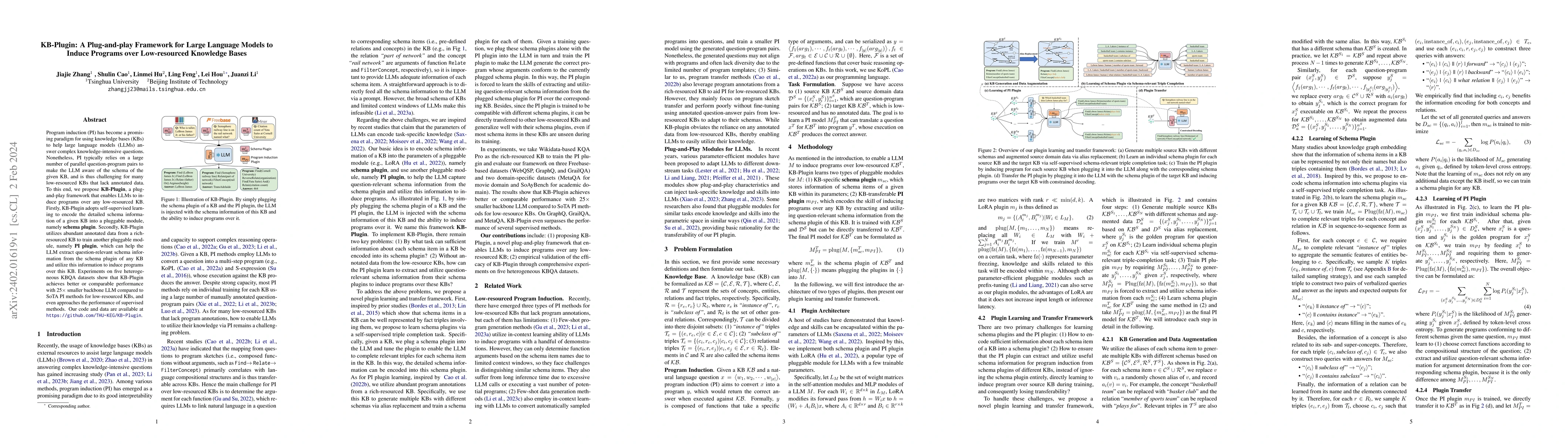 Thumbnail for KB-Plugin: A Plug-and-play Framework for Large Language Models to Induce
  Programs over Low-resourced Knowledge Bases