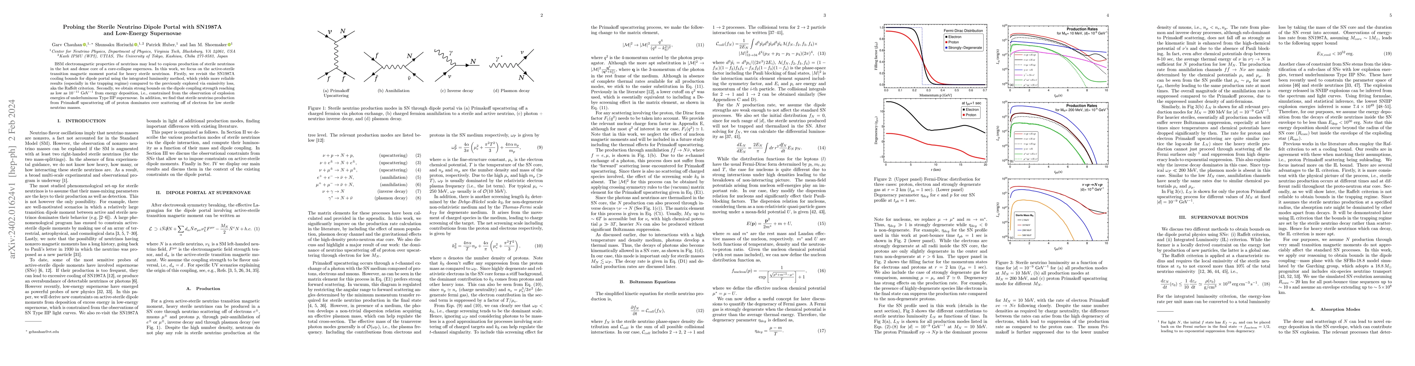 Thumbnail for Probing the Sterile Neutrino Dipole Portal with SN1987A and Low-Energy
  Supernovae