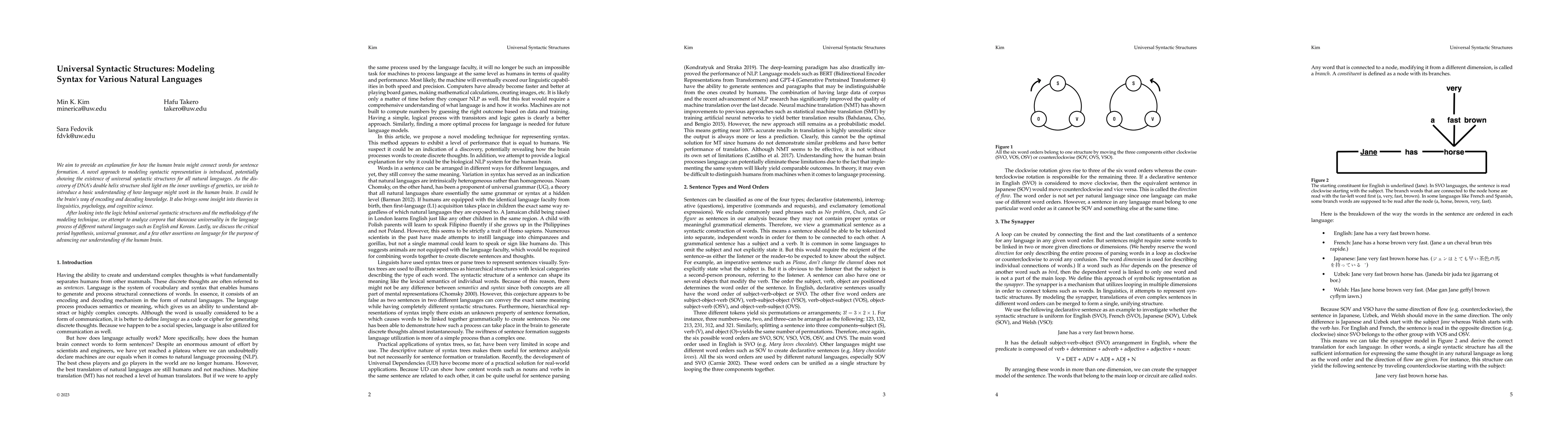 Thumbnail for Universal Syntactic Structures: Modeling Syntax for Various Natural
  Languages