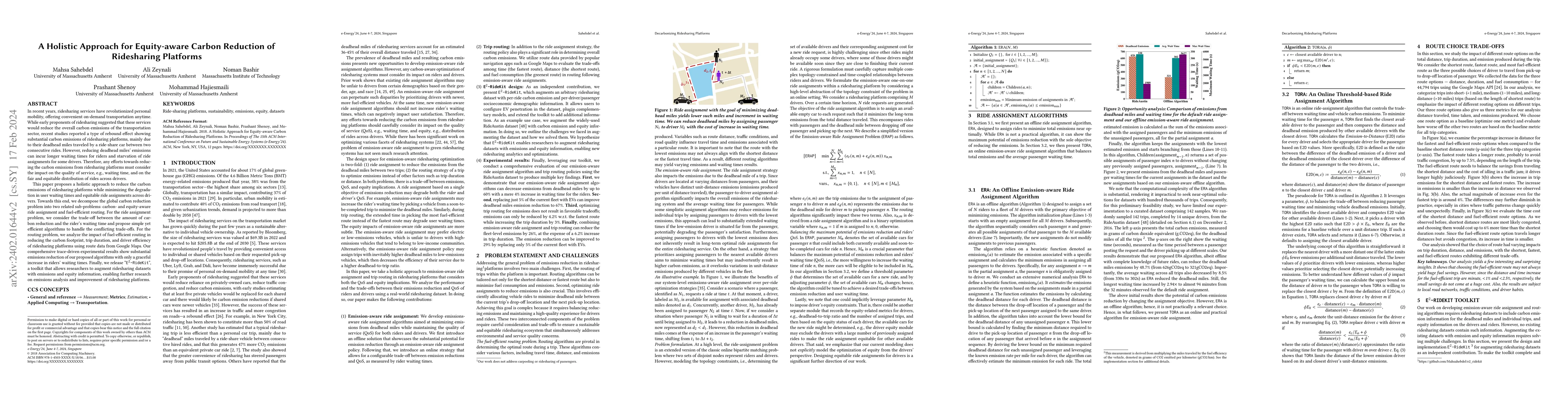 Thumbnail for A Holistic Approach for Equity-aware Carbon Reduction of Ridesharing
  Platforms