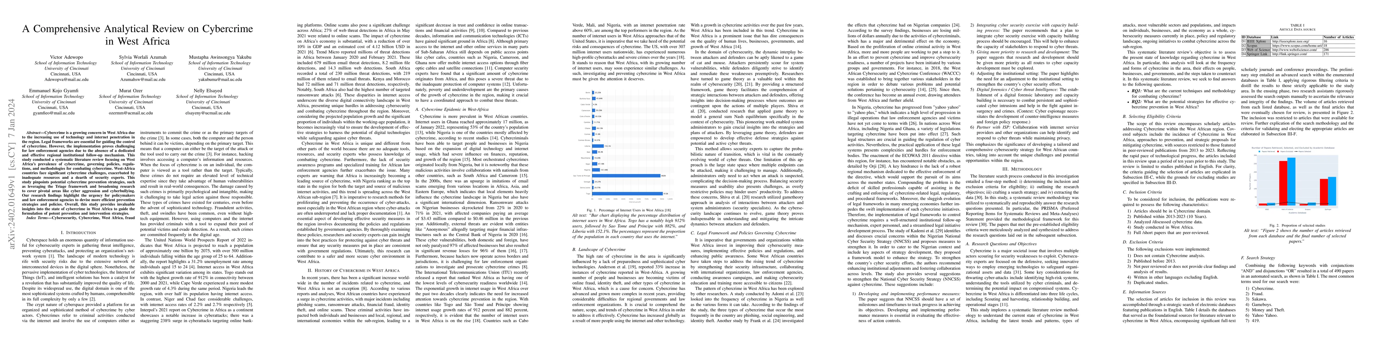 Thumbnail for A Comprehensive Analytical Review on Cybercrime in West Africa