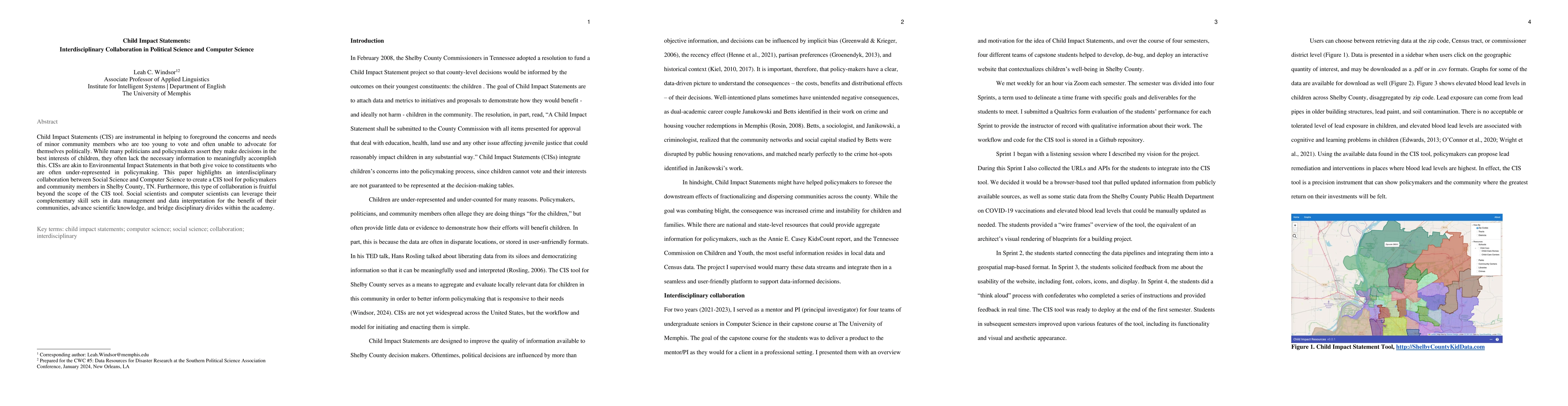 Thumbnail for Child Impact Statements: Interdisciplinary Collaboration in Political
  Science and Computer Science