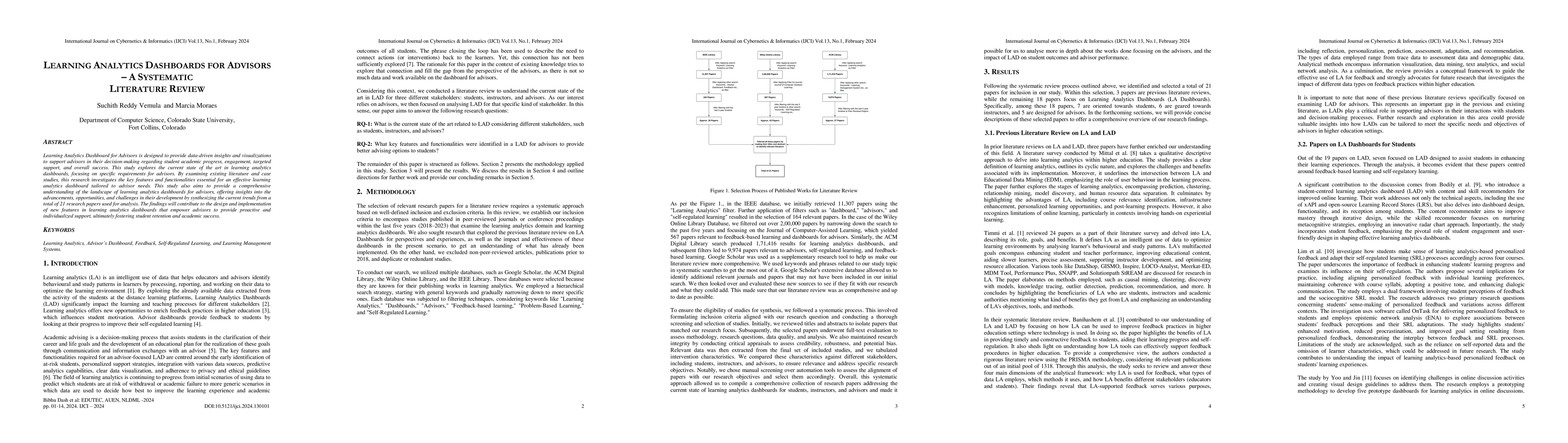 Thumbnail for Learning Analytics Dashboards for Advisors -- A Systematic Literature
  Review