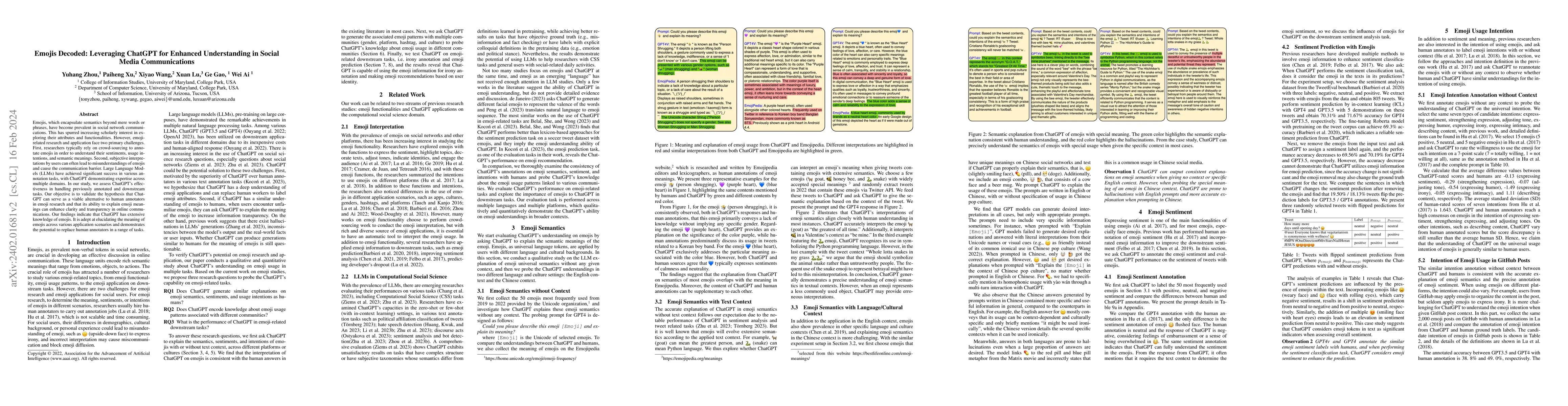 Thumbnail for Emojis Decoded: Leveraging ChatGPT for Enhanced Understanding in Social
  Media Communications