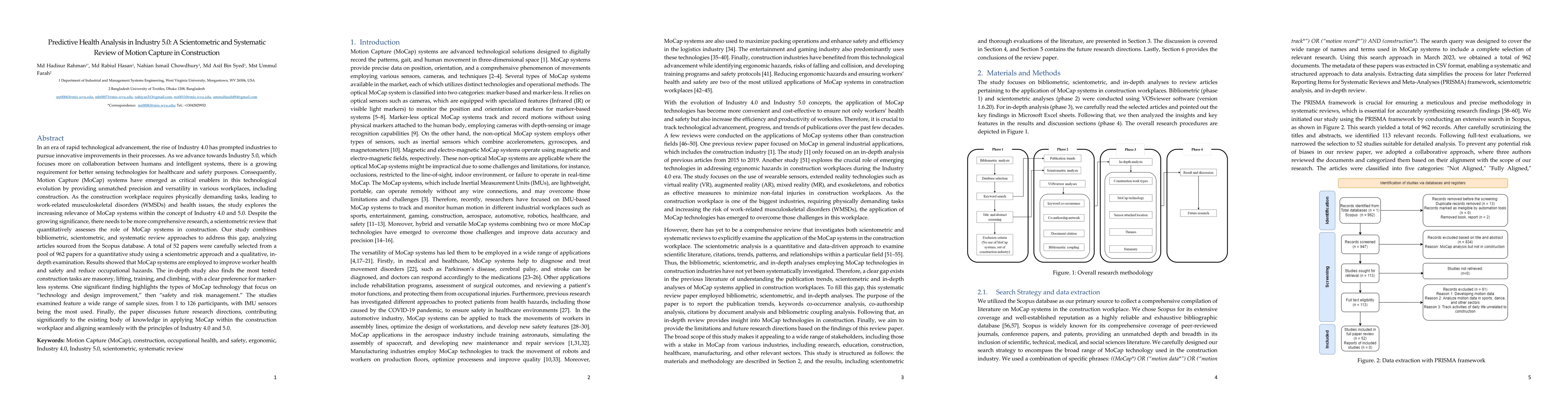 Thumbnail for Predictive Health Analysis in Industry 5.0: A Scientometric and
  Systematic Review of Motion Capture in Construction