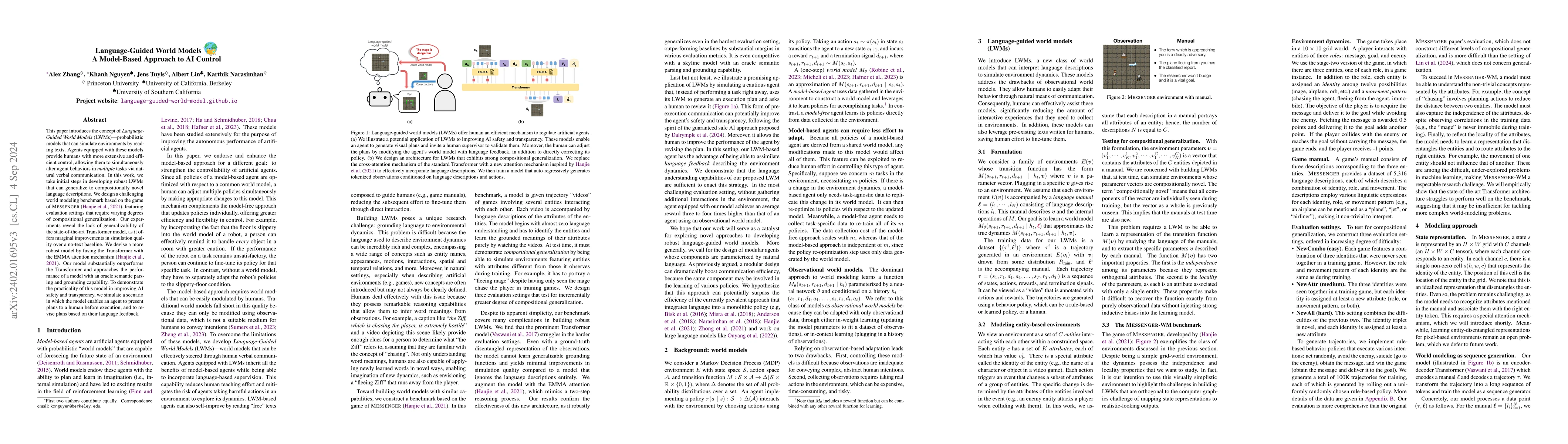 Thumbnail for Language-Guided World Models: A Model-Based Approach to AI Control