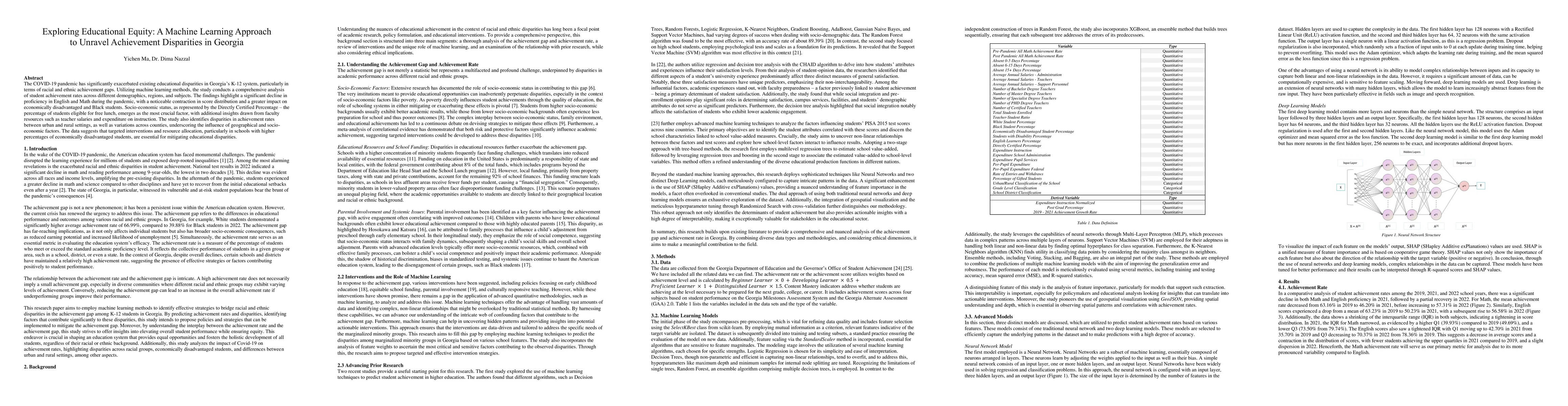 Thumbnail for Exploring Educational Equity: A Machine Learning Approach to Unravel
  Achievement Disparities in Georgia