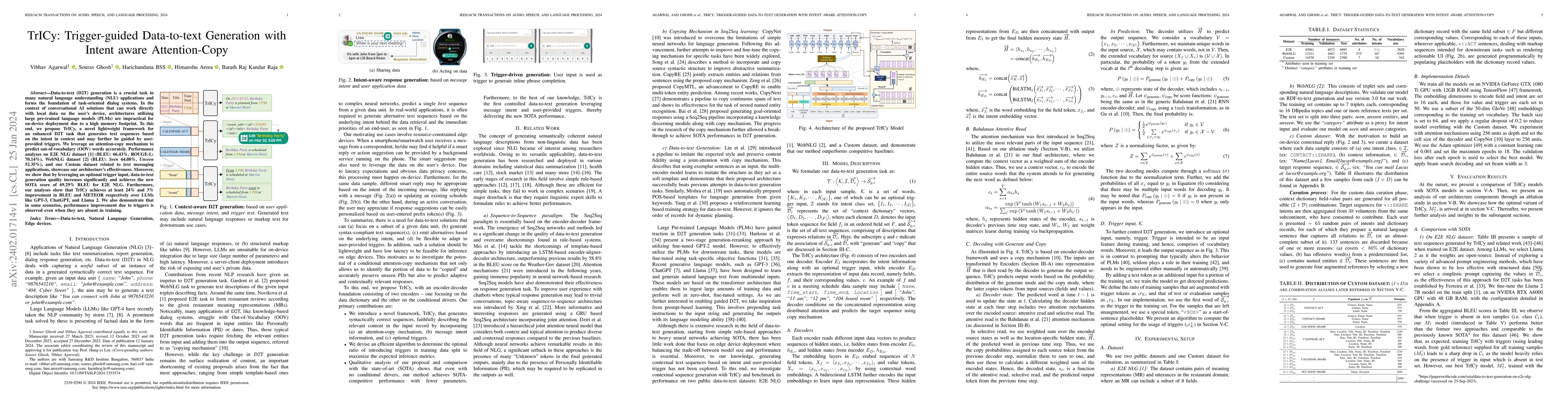 Thumbnail for TrICy: Trigger-guided Data-to-text Generation with Intent aware
  Attention-Copy