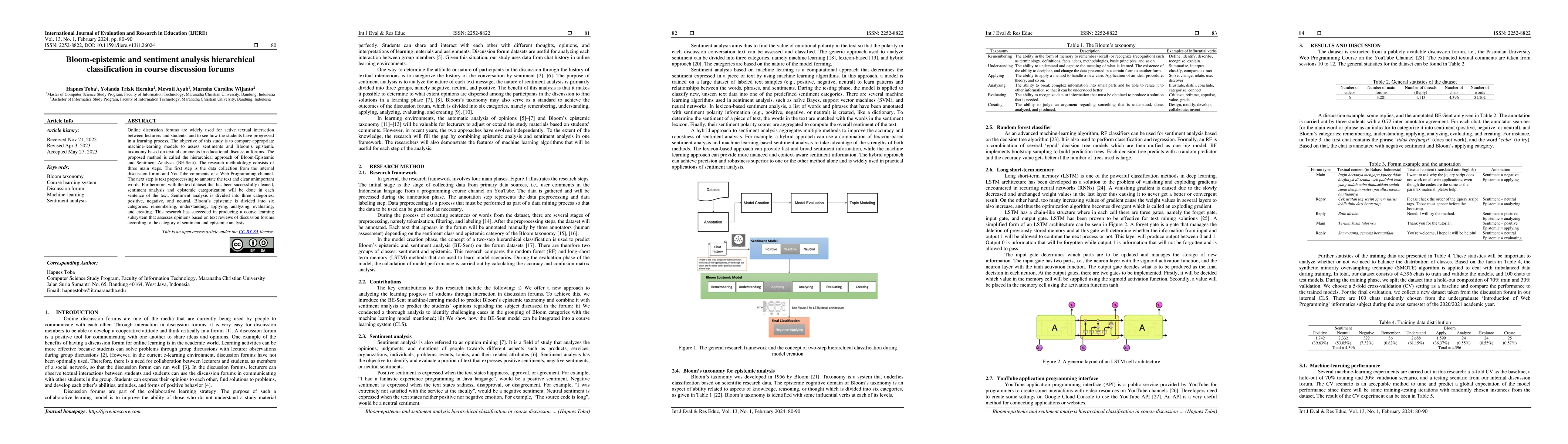 Thumbnail for Bloom-epistemic and sentiment analysis hierarchical classification in
  course discussion forums