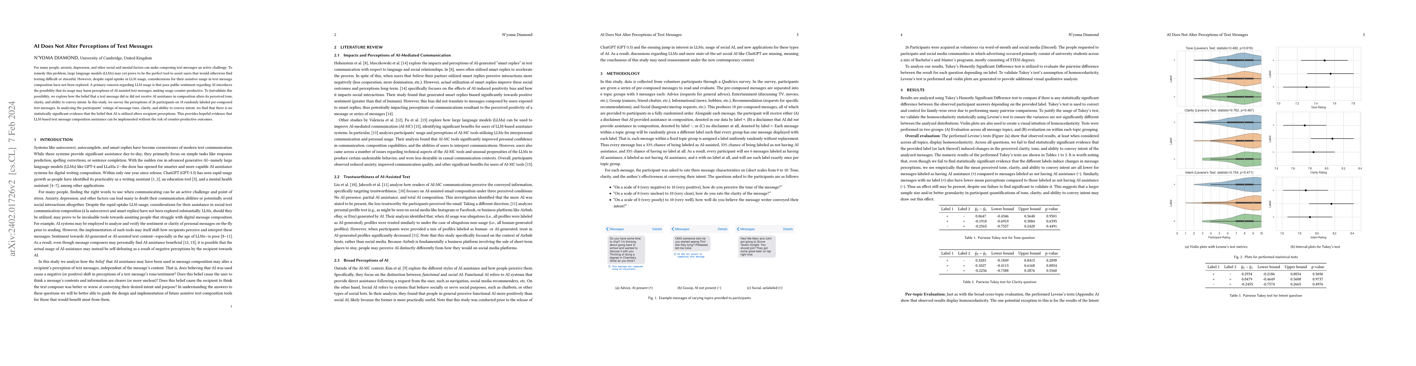 Thumbnail for AI Does Not Alter Perceptions of Text Messages