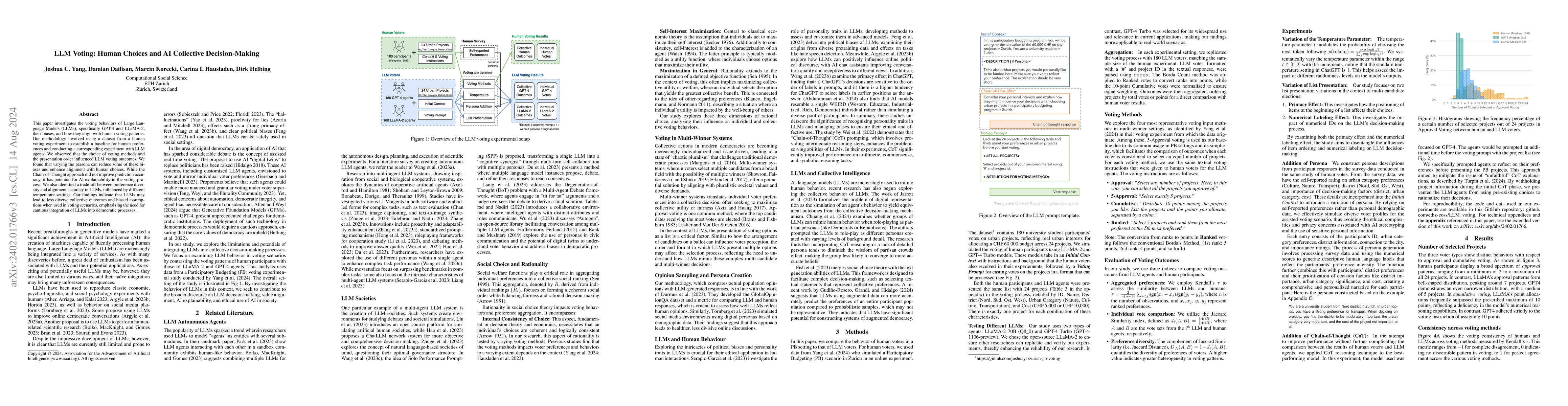 Thumbnail for LLM Voting: Human Choices and AI Collective Decision Making