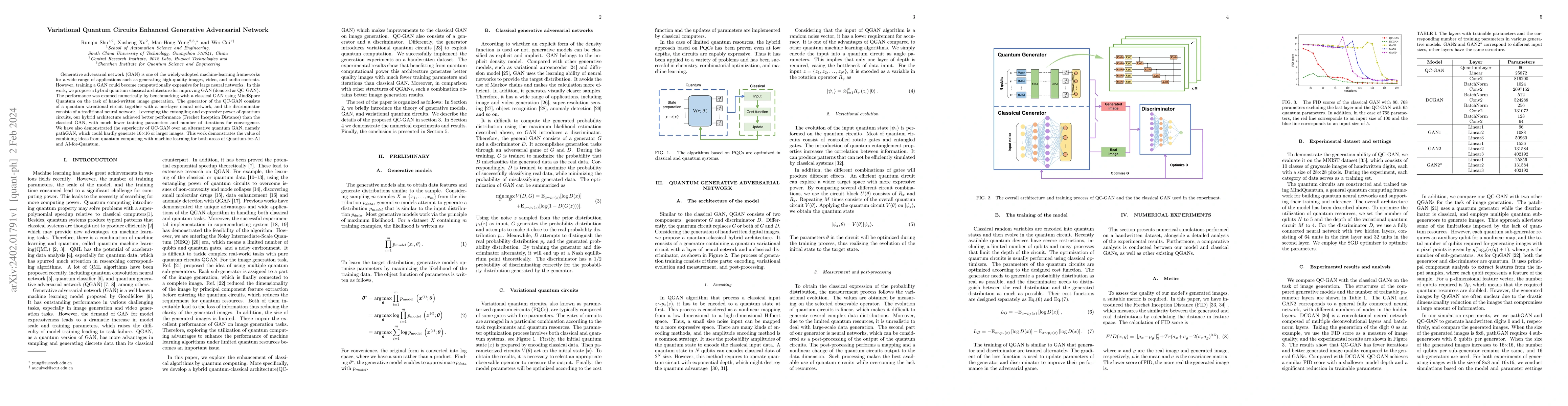 Thumbnail for Variational Quantum Circuits Enhanced Generative Adversarial Network