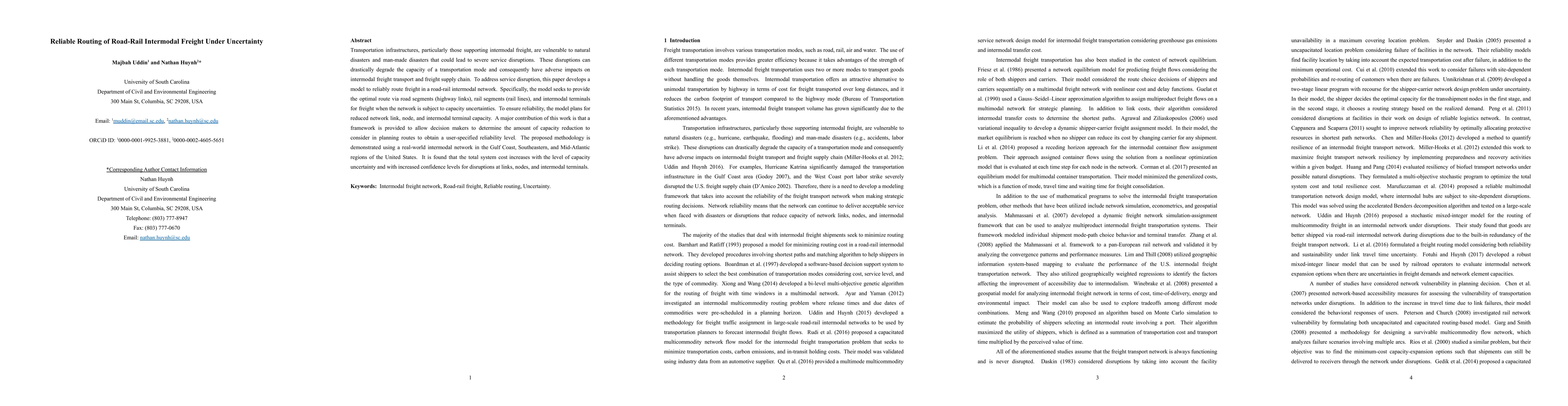 Thumbnail for Reliable Routing of Road-Rail Intermodal Freight under Uncertainty