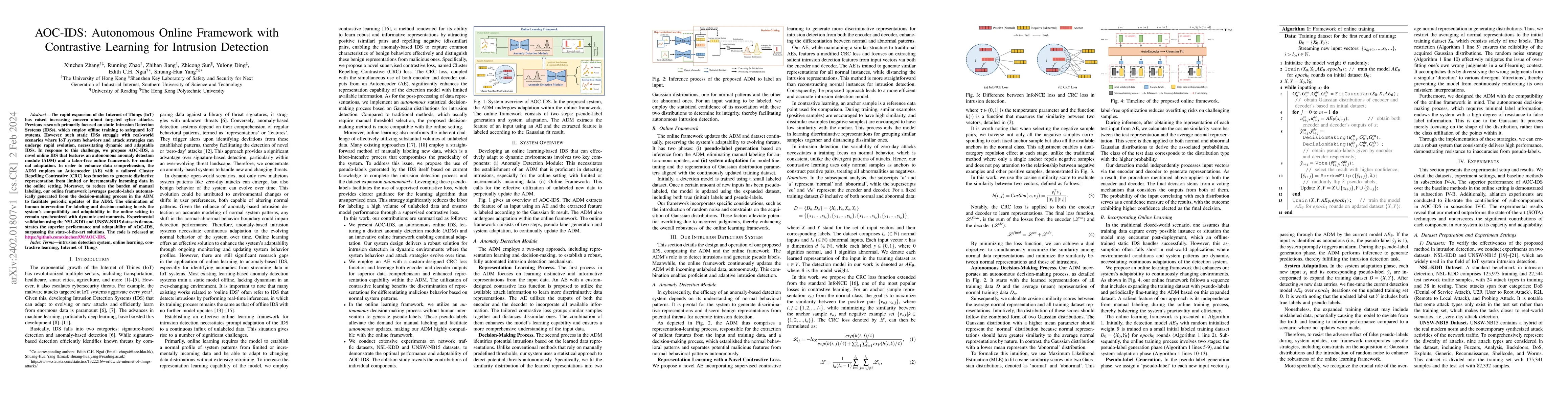 Thumbnail for AOC-IDS: Autonomous Online Framework with Contrastive Learning for
  Intrusion Detection