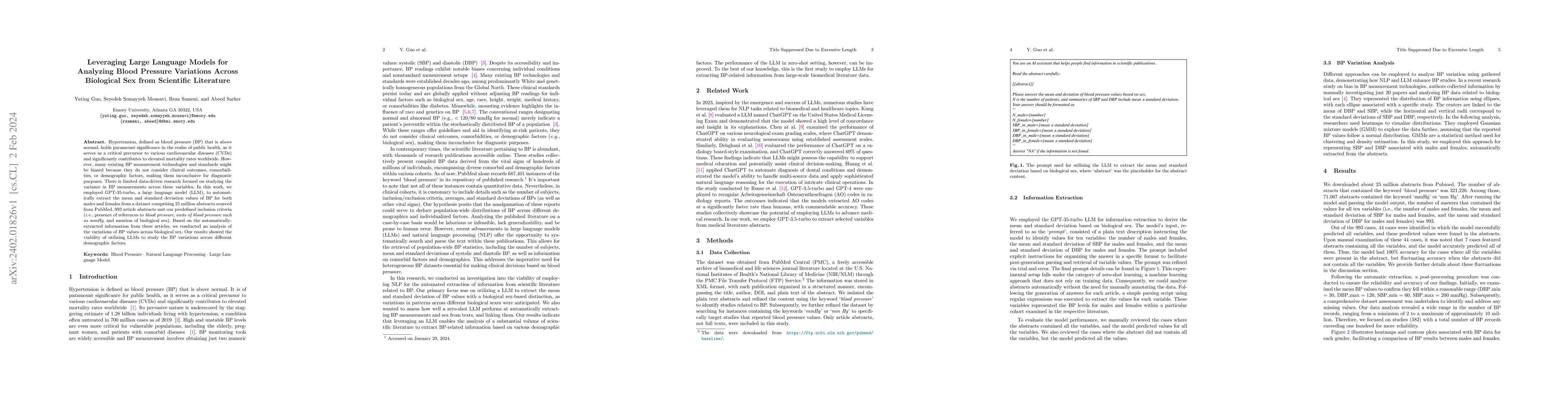 Thumbnail for Leveraging Large Language Models for Analyzing Blood Pressure Variations
  Across Biological Sex from Scientific Literature