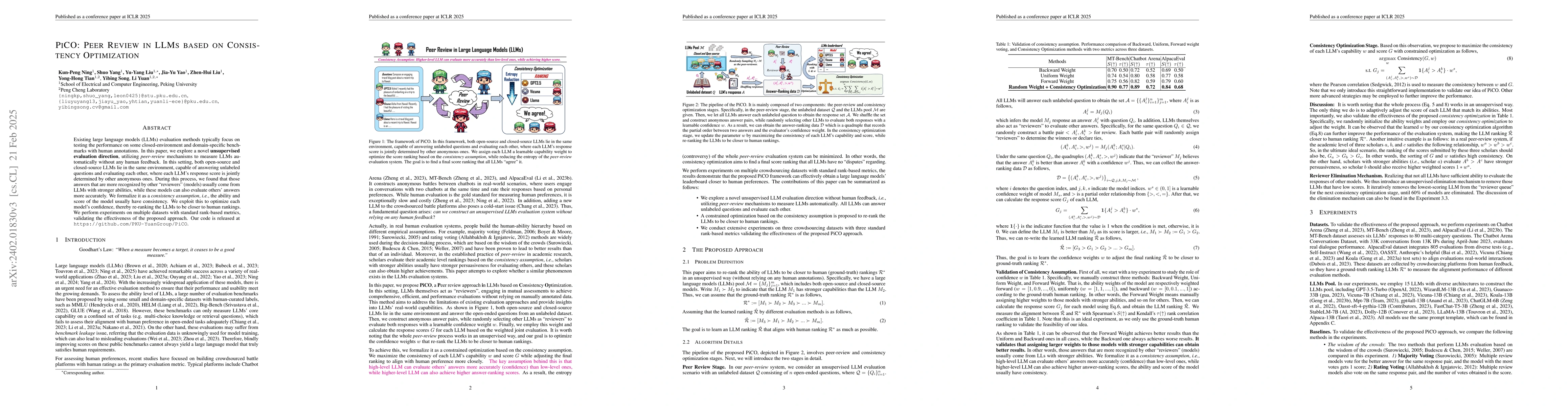 Thumbnail for PiCO: Peer Review in LLMs based on the Consistency Optimization