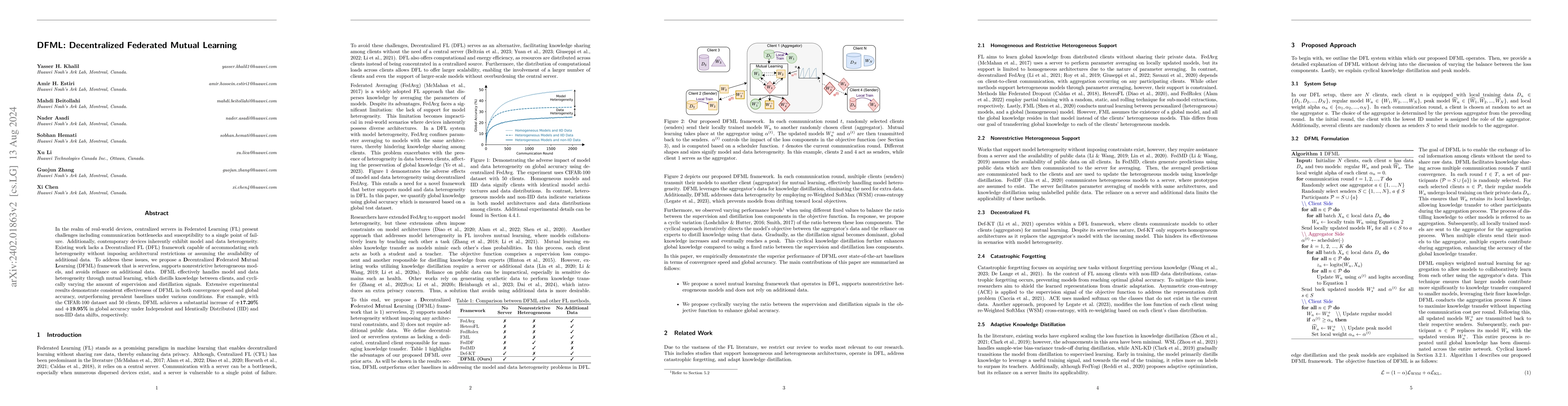 Thumbnail for DFML: Decentralized Federated Mutual Learning