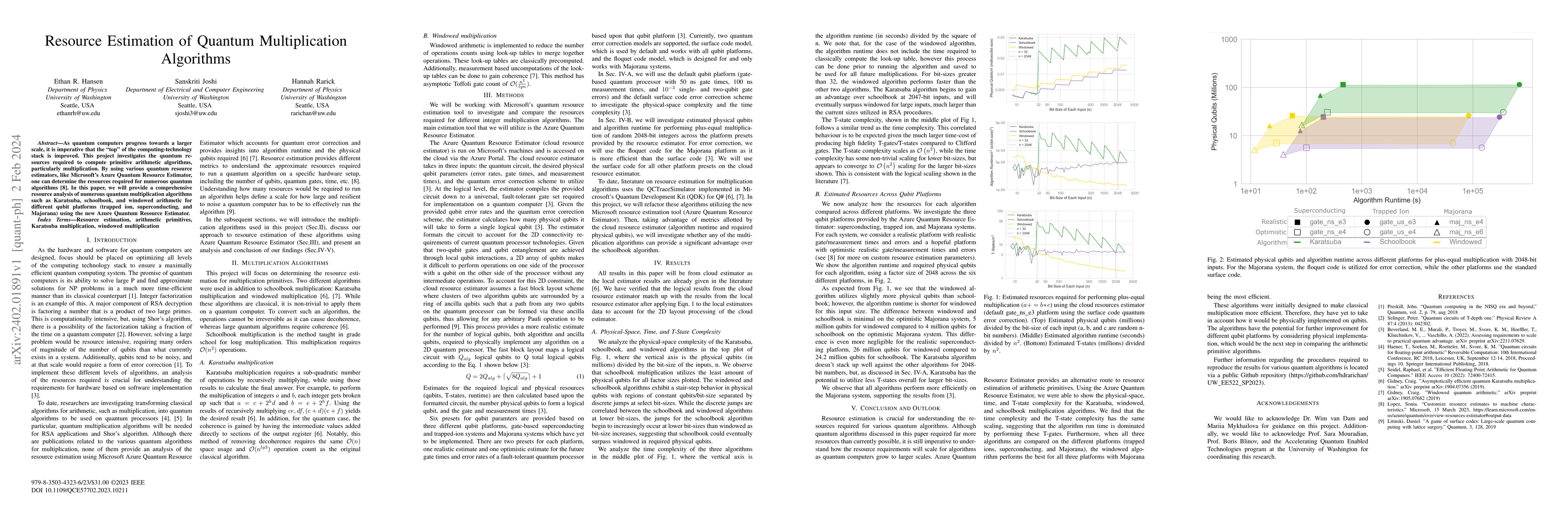 Thumbnail for Resource Estimation of Quantum Multiplication Algorithms