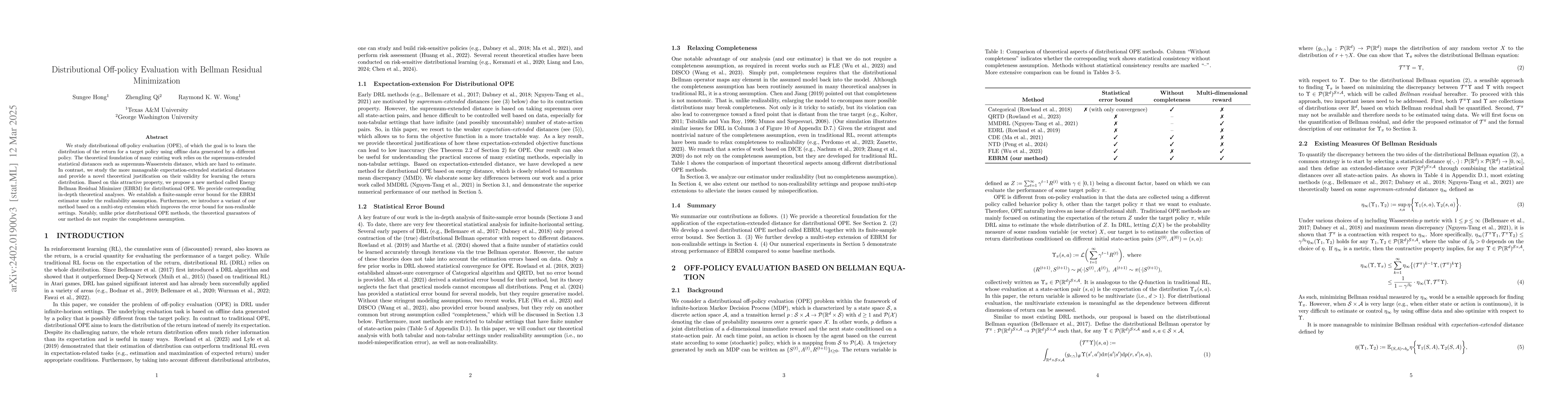 Thumbnail for Distributional Off-policy Evaluation with Bellman Residual Minimization