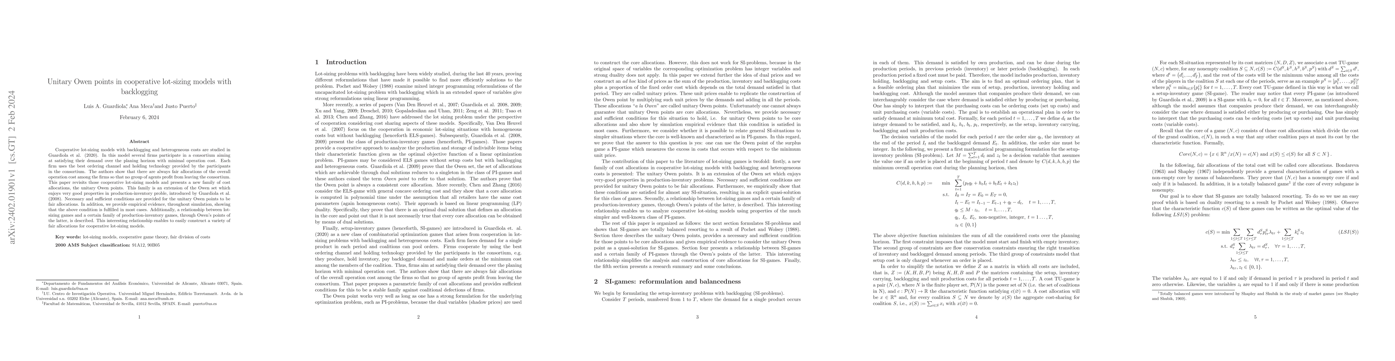 Thumbnail for Unitary Owen points in cooperative lot-sizing models with backlogging
