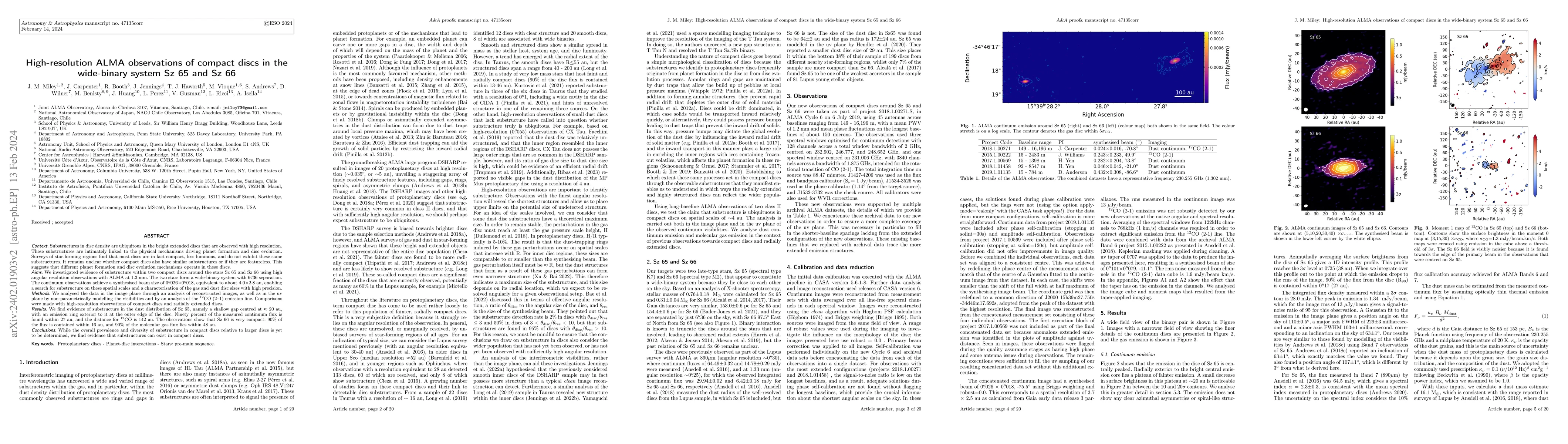 Thumbnail for High-resolution ALMA observations of compact discs in the wide-binary
  system Sz 65 and Sz 66