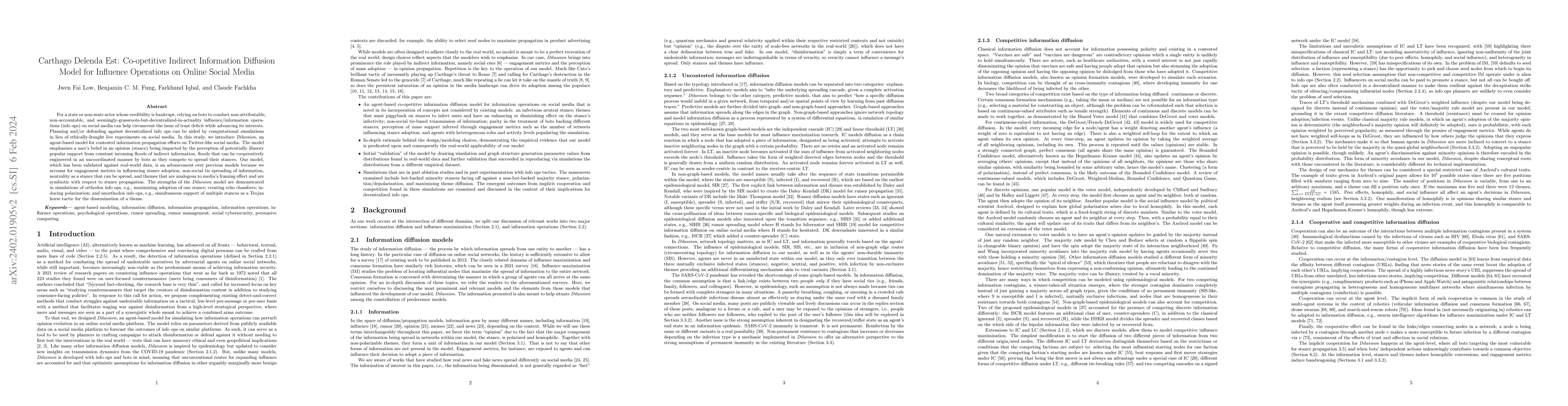 Thumbnail for Carthago Delenda Est: Co-opetitive Indirect Information Diffusion Model
  for Influence Operations on Online Social Media