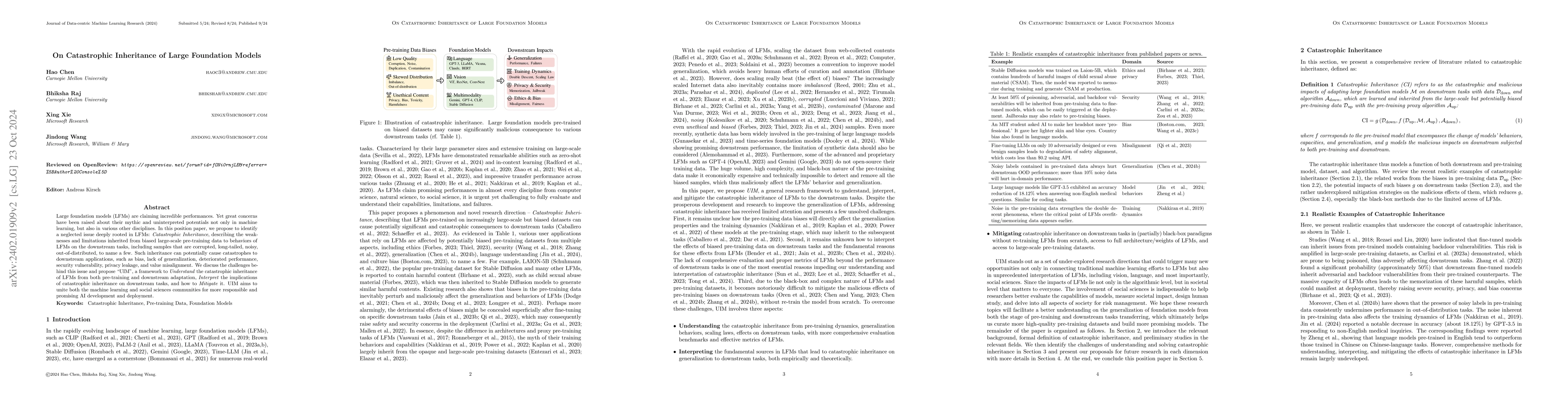 Thumbnail for On Catastrophic Inheritance of Large Foundation Models