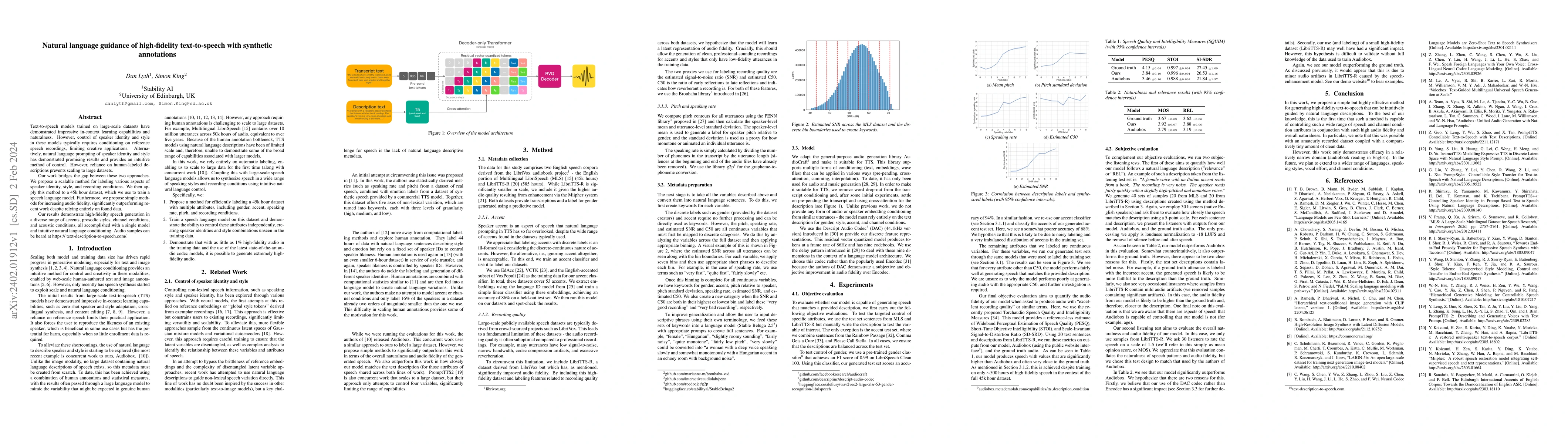 Thumbnail for Natural language guidance of high-fidelity text-to-speech with synthetic
  annotations