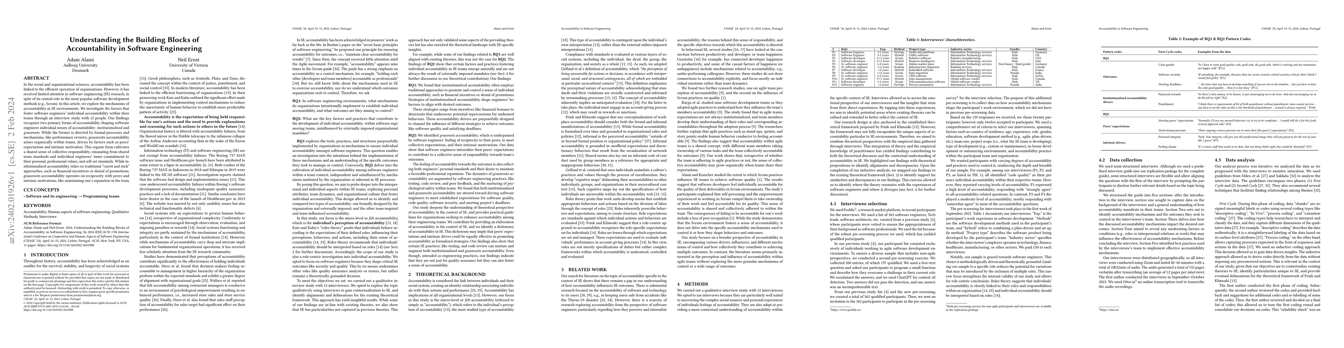 Thumbnail for Understanding the Building Blocks of Accountability in Software
  Engineering